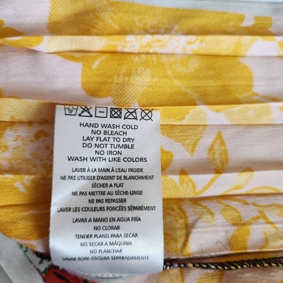 Anthropologie mixed print floral pleated boho elegant midi satin silk skirt - Picture 11 of 12